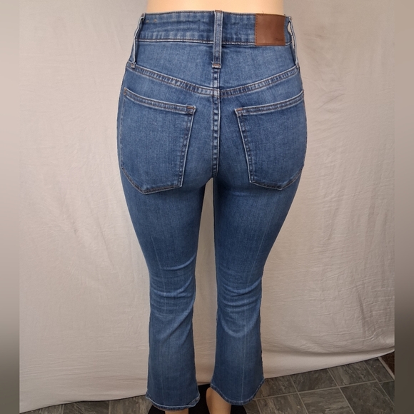 Madewell Medium Blue Cropped Bootcut Jeans Size 26 - Picture 10 of 16